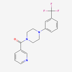 molecular formula C17H16F3N3O B5501980 Piperazine, 1-(3-pyridinylcarbonyl)-4-(3-(trifluoromethyl)phenyl)- CAS No. 124444-77-5