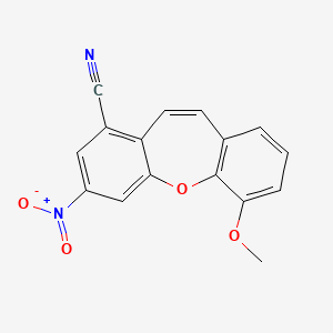 molecular formula C16H10N2O4 B5501993 6-METHOXY-3-NITRODIBENZO[B,F]OXEPIN-1-YL CYANIDE 