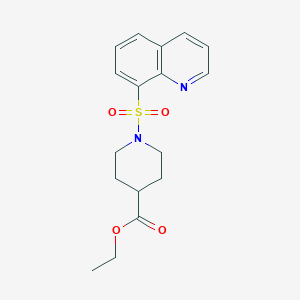 molecular formula C17H20N2O4S B5502074 ETHYL 1-(QUINOLINE-8-SULFONYL)PIPERIDINE-4-CARBOXYLATE 