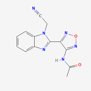 molecular formula C13H10N6O2 B5502148 N-{4-[1-(CYANOMETHYL)-1H-1,3-BENZODIAZOL-2-YL]-1,2,5-OXADIAZOL-3-YL}ACETAMIDE 