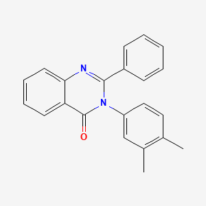 molecular formula C22H18N2O B5502159 3-(3,4-DIMETHYLPHENYL)-2-PHENYL-3,4-DIHYDROQUINAZOLIN-4-ONE 