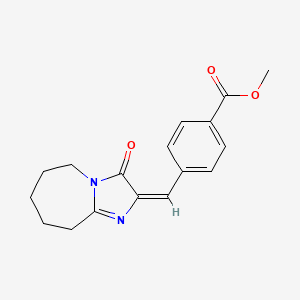 molecular formula C17H18N2O3 B5502332 METHYL 4-{[(2E)-3-OXO-2H,3H,5H,6H,7H,8H,9H-IMIDAZO[1,2-A]AZEPIN-2-YLIDENE]METHYL}BENZOATE 