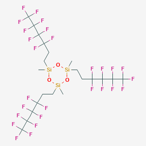 molecular formula C21H21F27O3Si3 B055025 2,4,6-Trimethyl-2,4,6-tris(3,3,4,4,5,5,6,6,6-nonafluorohexyl)-1,3,5,2,4,6-trioxatrisilinane CAS No. 115304-48-8