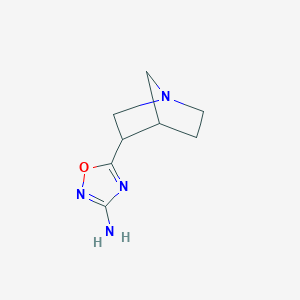 molecular formula C8H12N4O B055027 5-(1-Azabicyclo[2.2.1]heptan-3-yl)-1,2,4-oxadiazol-3-amine CAS No. 114724-45-7