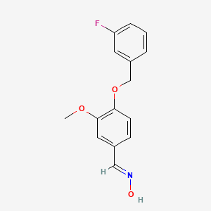 molecular formula C15H14FNO3 B5502706 (NE)-N-[[4-[(3-fluorophenyl)methoxy]-3-methoxyphenyl]methylidene]hydroxylamine 