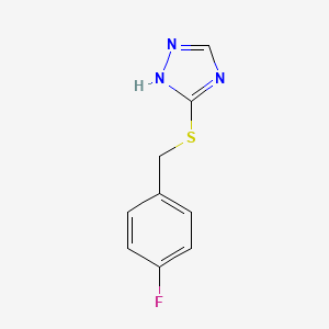 molecular formula C9H8FN3S B5502884 3-[(4-fluorobenzyl)sulfanyl]-4H-1,2,4-triazole 