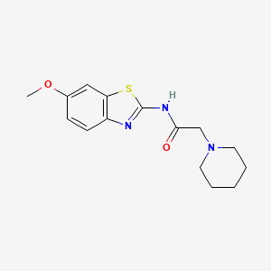 molecular formula C15H19N3O2S B5502936 N-(6-methoxy-1,3-benzothiazol-2-yl)-2-piperidin-1-ylacetamide 
