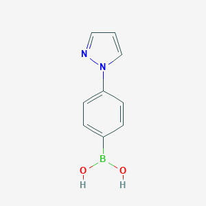molecular formula C9H9BN2O2 B055030 (4-(1H-Pyrazol-1-yl)phenyl)boronic acid CAS No. 891270-35-2