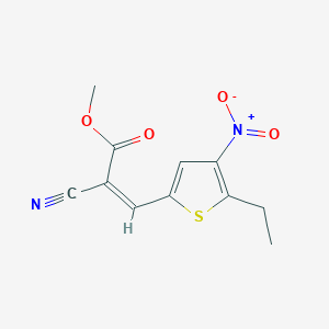 molecular formula C11H10N2O4S B5503029 methyl (2Z)-2-cyano-3-(5-ethyl-4-nitro(2-thienyl))prop-2-enoate 