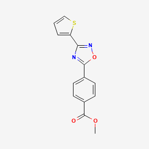 molecular formula C14H10N2O3S B5503066 methyl 4-[3-(thiophen-2-yl)-1,2,4-oxadiazol-5-yl]benzoate 