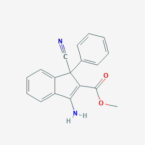 molecular formula C18H14N2O2 B055033 methyl 3-amino-1-cyano-1-phenyl-1H-indene-2-carboxylate CAS No. 116617-18-6