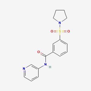 molecular formula C16H17N3O3S B5503497 N-3-pyridinyl-3-(1-pyrrolidinylsulfonyl)benzamide 
