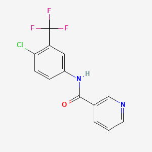 molecular formula C13H8ClF3N2O B5503531 N-[4-chloro-3-(trifluoromethyl)phenyl]pyridine-3-carboxamide 