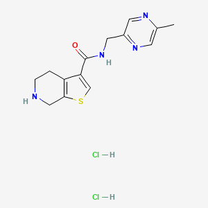 molecular formula C14H18Cl2N4OS B5503543 N-[(5-methyl-2-pyrazinyl)methyl]-4,5,6,7-tetrahydrothieno[2,3-c]pyridine-3-carboxamide dihydrochloride 