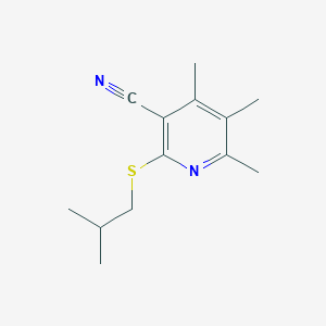 molecular formula C13H18N2S B5503579 4,5,6-Trimethyl-2-[(2-methylpropyl)sulfanyl]pyridine-3-carbonitrile 