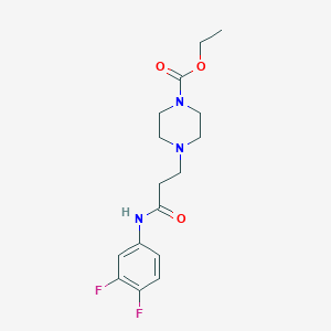 molecular formula C16H21F2N3O3 B5503815 ETHYL 4-[3-(3,4-DIFLUOROANILINO)-3-OXOPROPYL]TETRAHYDRO-1(2H)-PYRAZINECARBOXYLATE 