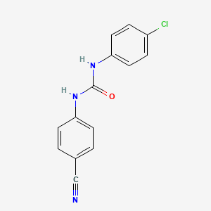 molecular formula C14H10ClN3O B5504245 N-(4-chlorophenyl)-N'-(4-cyanophenyl)urea 