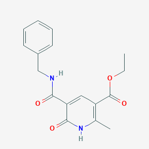 molecular formula C17H18N2O4 B5504258 ethyl 5-[(benzylamino)carbonyl]-2-methyl-6-oxo-1,6-dihydro-3-pyridinecarboxylate 