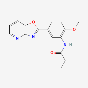 molecular formula C16H15N3O3 B5504267 N-[2-methoxy-5-([1,3]oxazolo[4,5-b]pyridin-2-yl)phenyl]propanamide 
