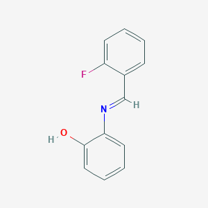 molecular formula C13H10FNO B5504459 2-[(2-fluorobenzylidene)amino]phenol 