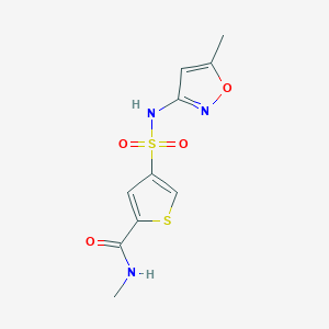 molecular formula C10H11N3O4S2 B5504485 N-methyl-4-{[(5-methyl-3-isoxazolyl)amino]sulfonyl}-2-thiophenecarboxamide 