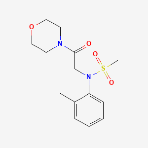 molecular formula C14H20N2O4S B5504512 N-(2-methylphenyl)-N-[2-(morpholin-4-yl)-2-oxoethyl]methanesulfonamide CAS No. 6077-32-3