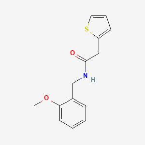 molecular formula C14H15NO2S B5504636 N-[(2-methoxyphenyl)methyl]-2-(thiophen-2-yl)acetamide 