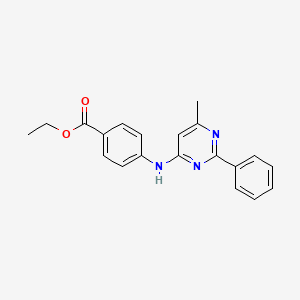 molecular formula C20H19N3O2 B5504659 Ethyl 4-[(6-methyl-2-phenylpyrimidin-4-yl)amino]benzoate CAS No. 65789-90-4