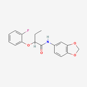 molecular formula C17H16FNO4 B5504719 N-(1,3-benzodioxol-5-yl)-2-(2-fluorophenoxy)butanamide 
