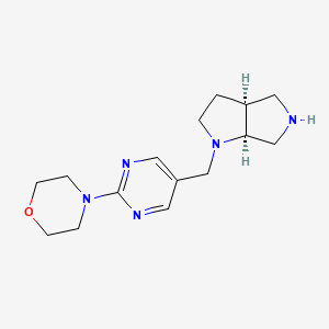 molecular formula C15H23N5O B5504965 rel-(3aS,6aS)-1-{[2-(4-morpholinyl)-5-pyrimidinyl]methyl}octahydropyrrolo[3,4-b]pyrrole dihydrochloride 
