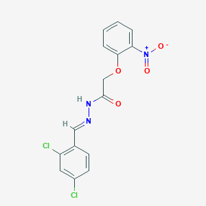 molecular formula C15H11Cl2N3O4 B5505013 N'-[(E)-(2,4-dichlorophenyl)methylidene]-2-(2-nitrophenoxy)acetohydrazide 