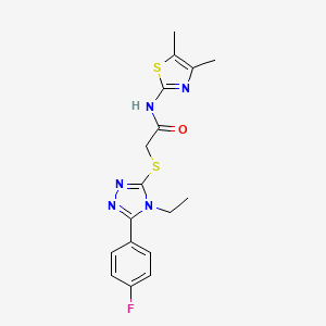 molecular formula C17H18FN5OS2 B5505155 N-(4,5-dimethyl-1,3-thiazol-2-yl)-2-{[4-ethyl-5-(4-fluorophenyl)-4H-1,2,4-triazol-3-yl]sulfanyl}acetamide 