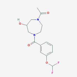 1-acetyl-4-[3-(difluoromethoxy)benzoyl]-1,4-diazepan-6-ol
