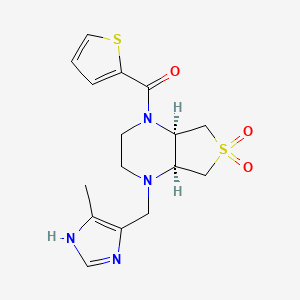 molecular formula C16H20N4O3S2 B5505303 (4aR*,7aS*)-1-[(4-methyl-1H-imidazol-5-yl)methyl]-4-(2-thienylcarbonyl)octahydrothieno[3,4-b]pyrazine 6,6-dioxide 