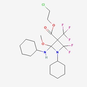2-chloroethyl 1-cyclohexyl-2-(cyclohexylamino)-4,4-difluoro-2-methoxy-3-(trifluoromethyl)-3-azetidinecarboxylate