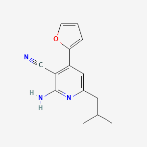 molecular formula C14H15N3O B5505317 2-amino-4-(2-furyl)-6-isobutylnicotinonitrile 
