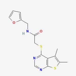 2-[(5,6-dimethylthieno[2,3-d]pyrimidin-4-yl)thio]-N-(2-furylmethyl)acetamide