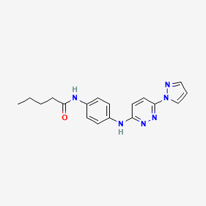 N-(4-{[6-(1H-pyrazol-1-yl)-3-pyridazinyl]amino}phenyl)pentanamide