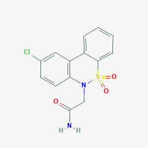 molecular formula C14H11ClN2O3S B5505355 2-(9-chloro-5,5-dioxido-6H-dibenzo[c,e][1,2]thiazin-6-yl)acetamide 