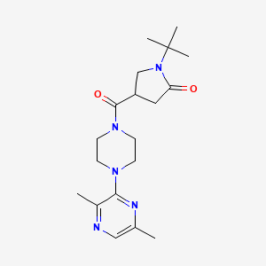 molecular formula C19H29N5O2 B5505369 1-tert-butyl-4-{[4-(3,6-dimethyl-2-pyrazinyl)-1-piperazinyl]carbonyl}-2-pyrrolidinone 