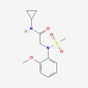 molecular formula C13H18N2O4S B5505439 N-cyclopropyl-2-(2-methoxy-N-methylsulfonylanilino)acetamide 