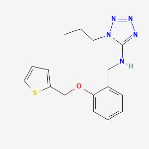 molecular formula C16H19N5OS B5505531 N-(1-PROPYL-1H-1,2,3,4-TETRAAZOL-5-YL)-N-[2-(2-THIENYLMETHOXY)BENZYL]AMINE 