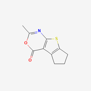 molecular formula C10H9NO2S B5505536 2-Methyl-6,7-dihydro-5H-cyclopenta[4,5]thieno[2,3-d][1,3]oxazin-4-one CAS No. 80414-38-6