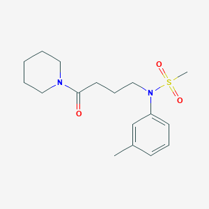 molecular formula C17H26N2O3S B5505772 N-(3-methylphenyl)-N-[4-oxo-4-(piperidin-1-yl)butyl]methanesulfonamide 