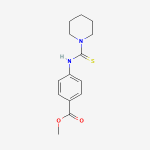 molecular formula C14H18N2O2S B5505898 Methyl 4-(piperidine-1-carbothioylamino)benzoate 