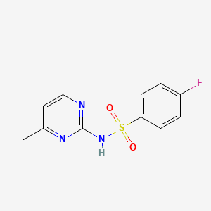 molecular formula C12H12FN3O2S B5506032 N-(4,6-DIMETHYL-2-PYRIMIDINYL)-4-FLUORO-1-BENZENESULFONAMIDE 