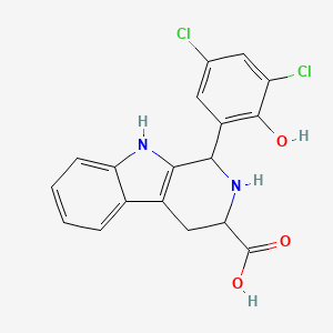molecular formula C18H14Cl2N2O3 B5506103 1-(3,5-dichloro-2-hydroxyphenyl)-2,3,4,9-tetrahydro-1H-pyrido[3,4-b]indole-3-carboxylic acid 