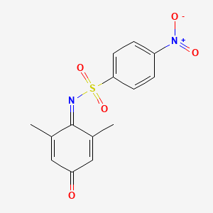 molecular formula C14H12N2O5S B5506133 N-(2,6-dimethyl-4-oxo-2,5-cyclohexadien-1-ylidene)-4-nitrobenzenesulfonamide 