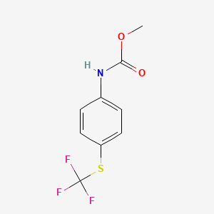 molecular formula C9H8F3NO2S B5506370 Methyl 4-[(trifluoromethyl)sulfanyl]phenylcarbamate 