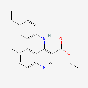 molecular formula C22H24N2O2 B5506420 Ethyl 4-[(4-ethylphenyl)amino]-6,8-dimethylquinoline-3-carboxylate 